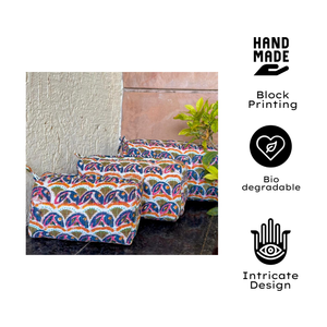 Ensemble de 3 pochettes de voyage imperméables de qualité supérieure, sacs organisateurs en coton matelassé pour cosmétiques, bijoux, accessoires, pour les voyages et les cadeaux - Product Image 1