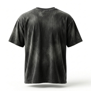 เสื้อยืดแขนสั้นทรงโอเวอร์ไซส์ผ้าฝ้าย 250gsm ซักแล้ว สำหรับผู้ชาย เป็นมิตรต่อสิ่งแวดล้อม พิมพ์ลายโลโก้ด้วยเทคนิคซิลค์สกรีนด้านหน้า สไตล์ลำลอง - Product Image 2