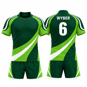 Custom Wholesale <b>Mens</b> Rugby Jersey Set Breathable Durable Quick Dry OEM Professional Printed Sublimated Team Rugby Shirt Shorts - Product Image 6