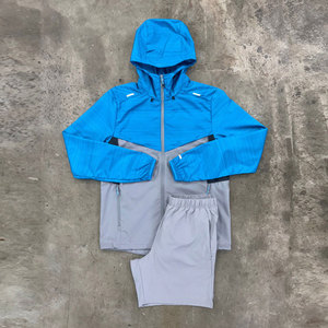 Ensemble coupe-vent pour homme, short et veste en nylon, léger, respirant, coupe-vent deux pièces, tenue décontractée streetwear - Product Image 3