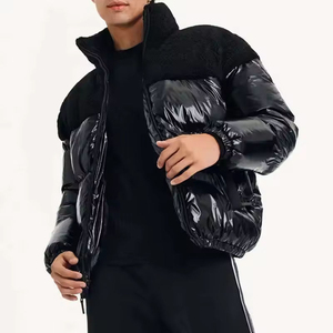 Veste bomber d'hiver imperméable et coupe-vent pour homme, personnalisée, avec capuche en tissu laine/polyester et fermeture éclair - Product Image 4