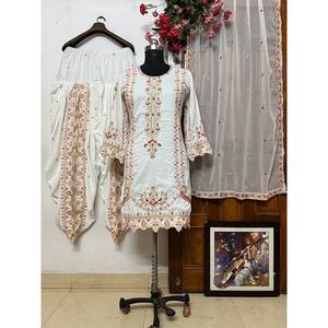 Salwar Kameez de Algodón de Diseño para Fiestas, Top y Pantalón con Dupatta - Product Image 1