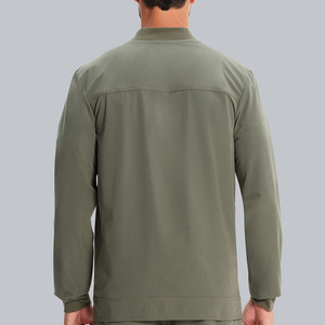 Chaqueta unisex verde oliva para uniforme médico, ropa de trabajo hospitalaria, con detección de agujas y fusión sin costuras. - Product Image 2