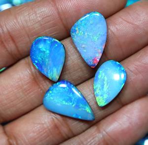 Gema de Ópalo Doble Australiano Natural, Cabujón Verde Increíble con Fuego Azul, Piedra Suelta Lisa para Joyería, Mayorista de Gemas - Product Image 4