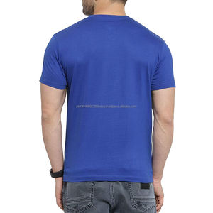 T-shirts pour hommes à col en V, vêtements décontractés, 100% coton, fitness, haute qualité, couleur unie, grande taille, faible MOQ, design unique, T-shirt pour hommes - Product Image 3