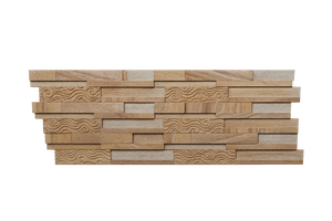 Panel de Pared de Madera de Teca Tradicional con Acabado Arenado y Ladrillo de Piedra Flameada para Exteriores de Villas con 2 Años de Garantía TSF India - Product Image 1
