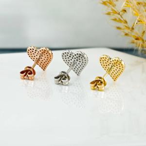 Pendientes de Diamantes Creados en Laboratorio con Forma de Corazón en Oro de 14K, Elegantes Pendientes de Diamantes con Forma de Amor para Mujer, Joyería Fina para Uso Diario - Product Image 4
