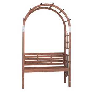 Panchina ad Arco in Legno Stile Antico da 2,1 m per 2 Persone, Decorazione per Giardino, Patio, Prato, Pergolato e Piante Rampicanti - Product Image 5