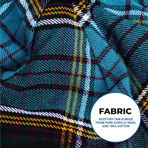 Chapeau Tam O Shanter de qualité supérieure, écossais, motif tartan de l'île de Skye, en laine chaude, classique pour les Jeux des Highlands - Product Image 5