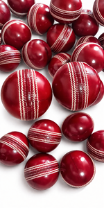 Pelota de críquet de cuero auténtico roja, pelotas de críquet de cuero Mannu Sports Phantom. - Product Image 3