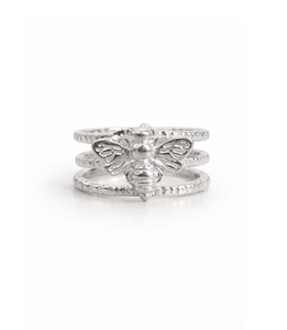 Sterling Silver <b>Bee</b> Ring Nature Inspired Dainty Animal Band Handmade Boho Minimalist Stackable Jewelry Symbolic Honey <b>Bee</b> Ring - Product Image 5