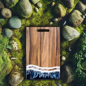 Planche à découper ronde en résine et bois, épaisseur 1,5 cm, compatible lave-vaisselle, design moderne, couleur et logo personnalisables - Product Image 5