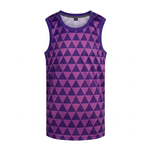 Manufacturer high quality Custom men purple Basketball Jersey Sleeveless crew neck Anti-Bacterial Breathable Athletic jersey OEM - Product Image 1