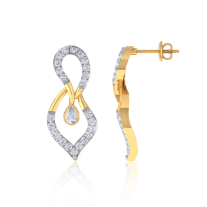 Aretes de Diamantes de Oro Sólido de 18K para Mujer, con Diamantes Blancos Naturales en Corte Pera, Joyería de Boda, Diseño Atractivo y Lujoso - Product Image 3