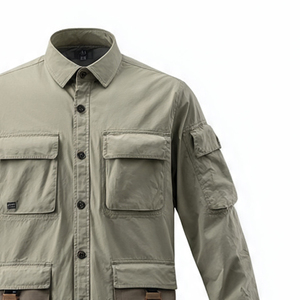 Camisas Cortavientos con Cuello Plegable para Hombre, 100% Nailon, Impermeables, con Bolsillos Personalizados - Product Image 3