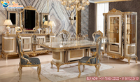 Achetez un ensemble de table et de chaises de salle à manger de style italien, en teck luxueux, ensemble de table de salle à manger 10 places, nouveau design, table de salle à manger sculptée à la main