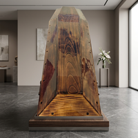 Ataúd de Madera de Paulownia Carbonizada de Primera Calidad, Ataúd Funerario Europeo de Lujo, Caja de Entierro Ecológica, Venta al Por Mayor Personalizada