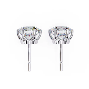 Pendientes de Botón de Moissanita Redonda de 7mm, Plata de Ley 925, 2.5 Quilates, Ligeros, 1 Gramo, Joyería Fina Brillante para Mujer - Product Image 6