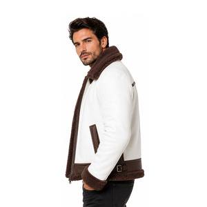 Veste en cuir d'agneau pour homme, veste en cuir d'agneau véritable tendance pour homme avec fermeture éclair, veste bomber en cuir d'agneau premium pour homme - Product Image 2