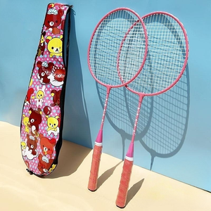 Ensemble de raquettes de badminton portables EZ Custom de haute qualité, deux raquettes, poignée en PU, sac de transport pour l'entraînement sportif en plein air, design coloré - Product Image 4