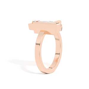 Custom Pear Baguette Cut Lab Diamond Geometric Statement <b>Ring</b> 14K 18K Solid <b>Gold</b> Modern Trendy <b>Cocktail</b> Jewelry Band Manufacture - Product Image 2
