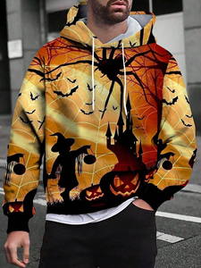 Sudadera con Capucha con Estampado Gráfico 3D de Halloween, Unisex, de Poliéster, Informal, Transpirable, Ecológica, Proveedor Mayorista - Product Image 3