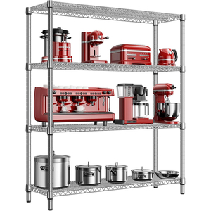 MZG Industrial No Tool Assembly <b>Wire</b> Shelving Heavy Duty High Capacity Metal <b>Wire</b> Storage <b>Shelves</b> Unit Rack - Product Image 1