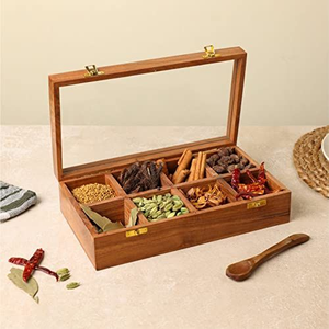 Handmade Wooden Spice <b>Box</b> Round Shape Wooden Spice <b>Box</b> Custom Shape - Product Image 2