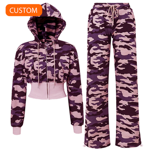Conjunto de Sudadera con Capucha y Pantalones Deportivos de Pierna Recta, Ligeros, 100% Algodón, Estampado Completo, para Mujer, Traje Deportivo de Invierno - Product Image 5