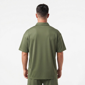 Chemises polo pour hommes de qualité supérieure personnalisées, respirantes et en polyester, chemises polo surdimensionnées pour hommes, chemise polo tendance vert olive - Product Image 4