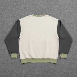 Men's Two Tone Color Crew Neck Pullover Sweatshirt Regular Fit Knitted Cotton 300GSM Long Sleeve Winter Wear Breathable Hoodies - Product Image 6