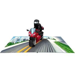 Custom Motorcycle Cityscape 3D Pop Up <b>Card</b> Digital Printed Wholesale Handmade Greeting <b>Card</b> Sports Theme Vietnam Manufacturer - Product Image 5