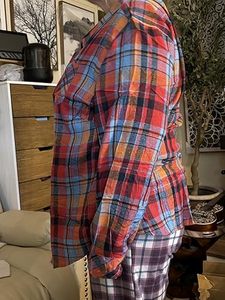 Men's Plaid Flannel Long Sleeve Casual Shirt Full Sleeve Turn-<b>down</b> Collar Autumn Woven 100% Cotton Single Breasted - Product Image 2