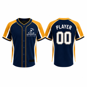 Maillot de baseball imprimé à manches courtes, léger, respirant, antibactérien, pour adultes, taille plus, logo personnalisé, sublimé, pour hommes - Product Image 1