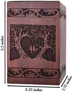 Urnes funéraires en bois pour adultes, urnes de crémation artisanales en bois poli, urnes funéraires à bas prix - Product Image 2