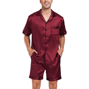 Custom LOGO <b>S</b>-2XL <b>Men's</b> Cardigan Modal Jersey Thermal <b>Short</b>-Sleeved Summer <b>Pajama</b> Lapel <b>Shorts</b> <b>Set</b> Home Wear - Product Image 3