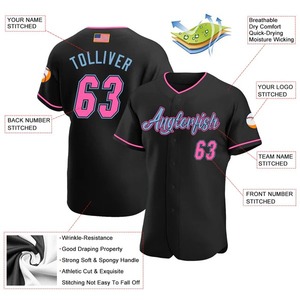 Custom Black Pink <b>Light</b> Blue American Flag Womens Softball Jersey Breathable Moisture Wicking Team Sportswear Wholesale Uniforms - Product Image 2