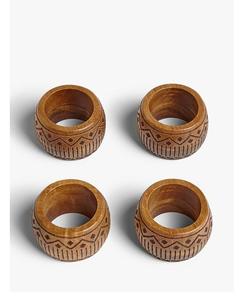 Anneau de serviette en bois naturel tendance pour la décoration de table de mariage et de fête, fabriqué à la main en Inde, finition noyer, personnalisable - Product Image 4