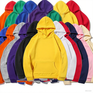 <b>Men's</b> <b>Orange</b> Hooded <b>Sweatshirt</b> Regular Fit Solid Color Casual Pocket Design Fleece Knitted Autumn Style - Product Image 3