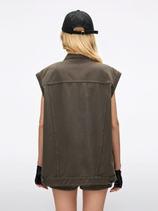 Veste en jean décontractée pour femmes pour l'été, finition cirée avec décoration boutonnée - Product Image 4