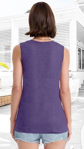 Women V Neck Sleeveless Knitted <b>Tank</b> <b>Top</b> Solid Color Casual Wear <b>Purple</b> from bangladesh - Product Image 6
