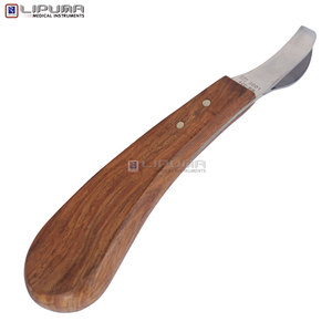 Couteau à sabots LIPUMA EDGELINE, lame en acier inoxydable, manche en bois, 20 cm, professionnel, pour soins des sabots équins, vétérinaire - Product Image 2