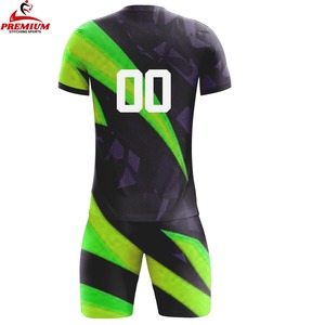 Uniforme de football personnalisé d'été respirant à manches courtes de haute qualité, 100% polyester, protection UV, séchage rapide, antibactérien, personnalisé - Product Image 4