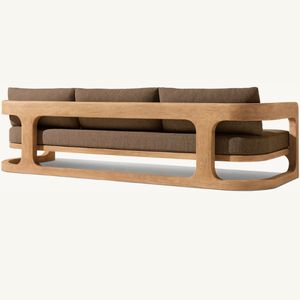 Hot sale three-seater <b>sofa</b> made of teak <b>wood</b> <b>frame</b>, modern design, good and durable, suitable for outdoor and indoor use - Product Image 4
