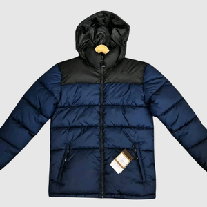 Veste matelassée à capuche grise pour homme, coupe-vent, épaisse, décontractée, pour l'hiver, avec fermeture éclair, coupe régulière, veste rembourrée - Product Image 4