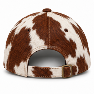 Casquette de baseball unisexe 5 panneaux en cuir de vache véritable, de haute qualité, réglable, style sportif urbain - Conception OEM personnalisée - Product Image 4