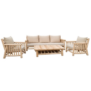 Muebles de Indonesia, Juego de Sofás Modernos para Exteriores, Uso en Exteriores, Madera de Teca Sólida, Diseño Natural y Confortable para Jardín - Product Image 5