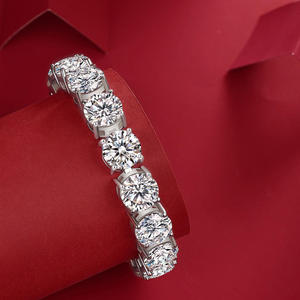 RAMDUT IMPEX Unisex 925 Silver Tennis Bracelet Brilliant Cut Moissanite Channel Setting Classic Wedding Jewelry Silver - Product Image 3