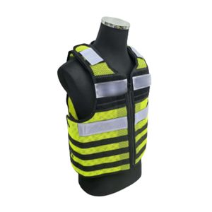 Chaleco de seguridad reflectante de alta visibilidad con diseño de malla y logotipo personalizado para trabajo al aire libre - Product Image 2