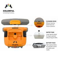 Robot de nettoyage de panneaux solaires CZ-3 coloré, auto-alimenté, entièrement automatique, alimenté par batterie au lithium, télécommande, brosse rotative à 360°